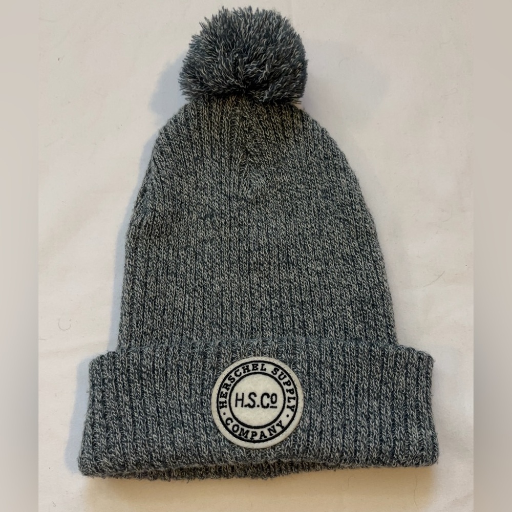 Herschel Supply Company Heather Gray Pom Cuffed Beanie